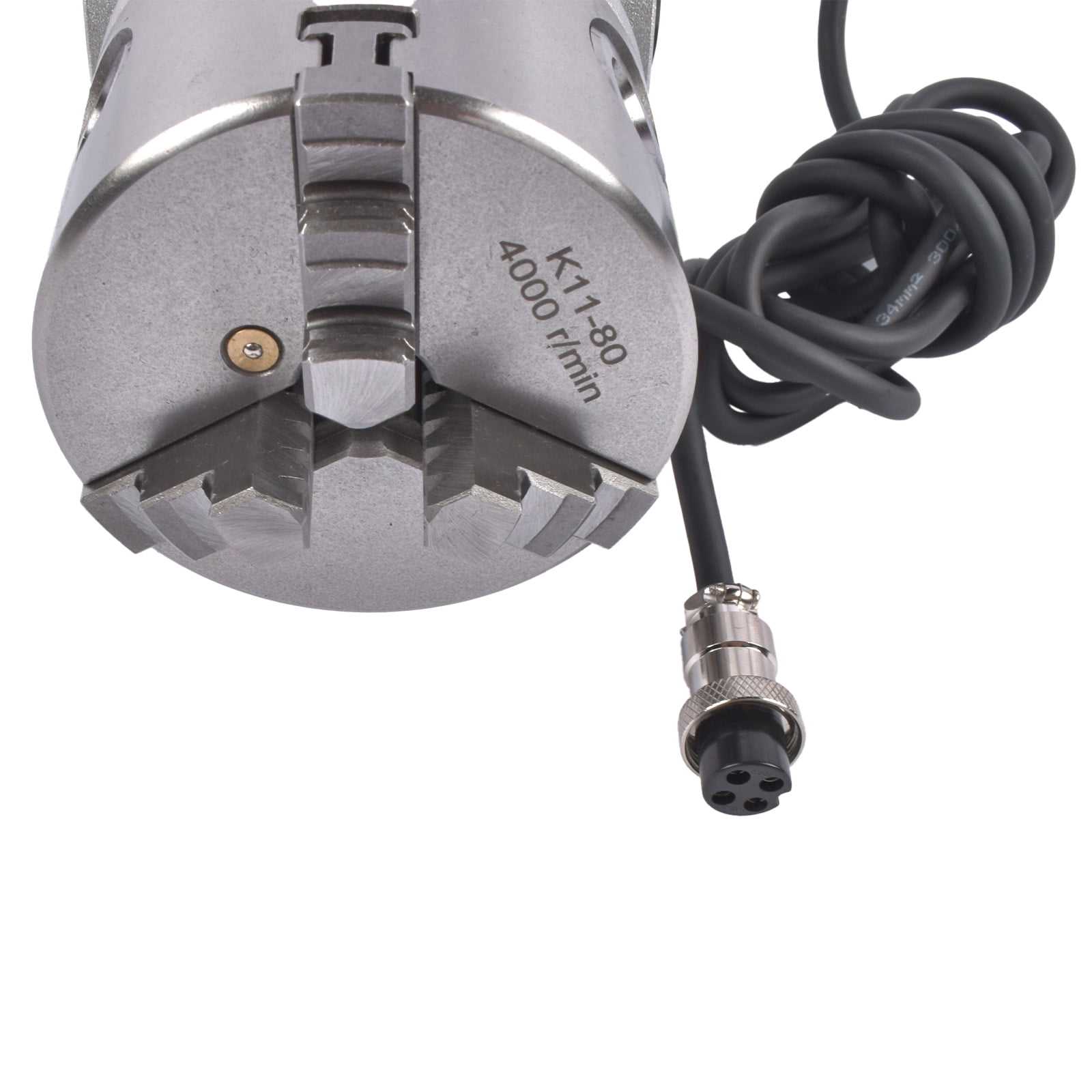 NEWZQ D80 80mm 3-Jaw Rotary Axis with 2-Phase Stepper Motor for Fiber Laser Engraver Marker 1Pc