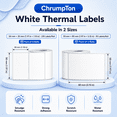 thumbnail image 2 of ChrumpTon 6 Rolls Thermal Transfer Labels, 1110 Count Coated Paper Labels, 2" x 1" & 2" x 3.15" Self Adhesive Barcode Labels for Shipping, Inventory, Product & Address Labeling, 2 of 9