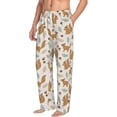 thumbnail image 2 of Uemuo Squirrel And Leaves Pattern Men's Wide Leg Palazzo Lounge Pants with Pockets Light Weight Loose Comfy Casual Pajama Pants-Large, 2 of 9
