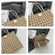 thumbnail image 4 of Xiao Hua Bolso de hombro tejido para mujer, bolso de mano y neceser, elegante bolso de playa de verano, 21,5 x 10,9 x 19,8 cm (negro A), 4 of 4