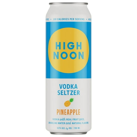 High Noon Vodka Pineapple Hard Seltzer, 23.67 fl oz Can, 4.5% ABV