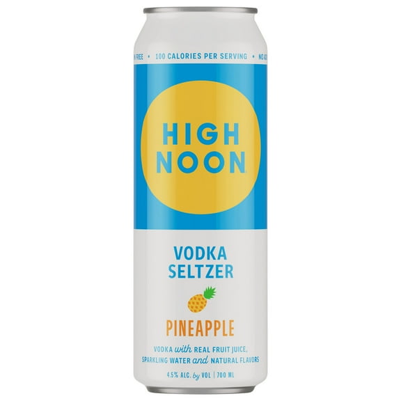 High Noon Vodka Pineapple Hard Seltzer, 23.67 fl oz Can, 4.5% ABV