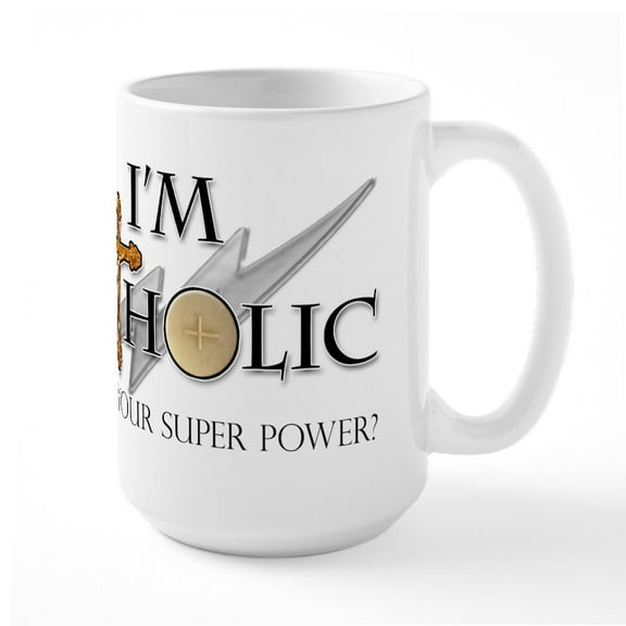 CafePress - Catholic Mug - 15 oz Ceramic Large White Novelty Mug