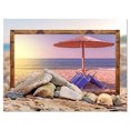thumbnail image 2 of Framed Effect Beach Sunset - Seashore Canvas Art Print, 2 of 3