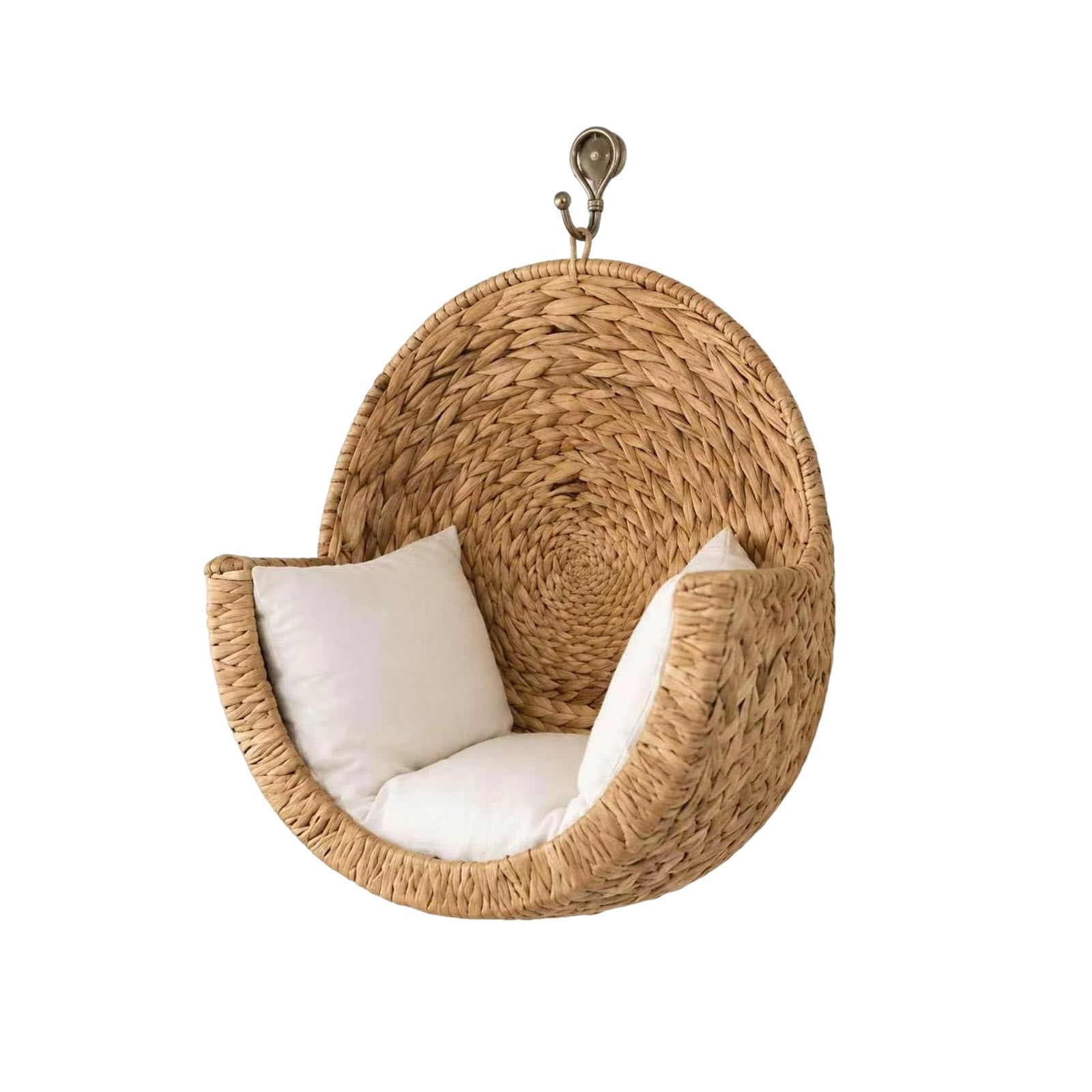 Handwoven Wall Mounted Cat Bed With Soft Cushion Hanging Woven Pet House For Indoor Cats Khaki-45X45Cm