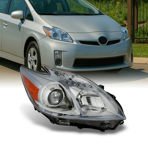 AKKON - For 2010-2011 Toyota Prius Halogen Type Clear Front Headlight Passenger Right Side Head Lamp Replacement