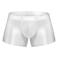 thumbnail image 5 of ZDHoor ZDHoor Mens Shiny Low Rise Boxer Briefs Fitness Sports Shorts Tights Glossy Beach Swimwear White XXL, 5 of 7