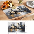 thumbnail image 6 of Vintage Building Placemats Set of 8 Modern Abstract Ombre City Oil Painting Place Mats Indoor Wipeable Table Mats Washable Cloth Dining Table Placemats for Kitchen Holiday Party Home Decor 13x19 Inch, 6 of 9