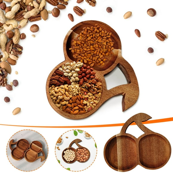 WKWeiS Wooden Tray Oval Tea Set Fruit Tray Nut Tray Household Tea Tray Deals of The Day