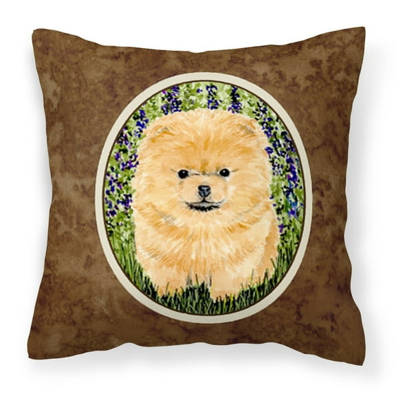 Carolines Treasures SS8746PW1414 Pomeranian Fabric Decorative Pillow, 14Hx14W, multicolor