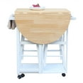 Kitchen Island with Seating, Rolling kitchen Island Cart with DropLeaf