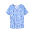thumbnail image 2 of Woman Within Plus Size Elbow Sleeve V-Neck Baseball Tee, 2 of 3