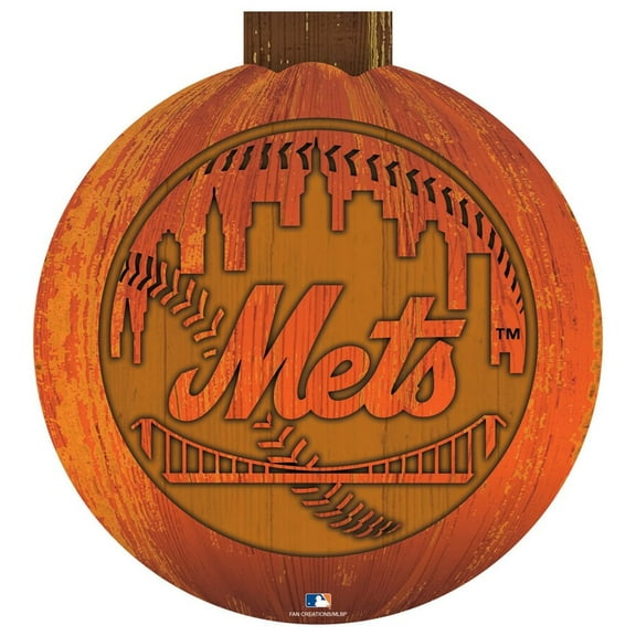 New York Mets 12'' Pumpkin Sign