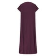 thumbnail image 4 of ZQUUVOU Women's Plus-Size Casual Dress Short-Sleeved Mid-Length Pleated High-Waisted Solid Color Dress Burgundy, 4 of 6