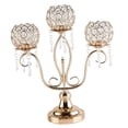 thumbnail image 4 of Portavelas de cristal con 3 brazos, candelabros de mesa candelabros centros de mesa para bodas, comedor, adornos de gabinete, decoración del hogar, 4 of 9