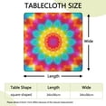 thumbnail image 2 of Colorful Tie Dye Mandala Pattern Square Fitted Tablecloth with Elastic Edge,Square Table Cover,Washable Elastic Table Cover for Home Kitchen Party Decor 34"x34", 2 of 6