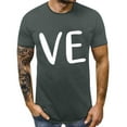 thumbnail image 4 of Gray Summer Outfits for Women 2024, Short Sleeve Womens Short Sleeve Tunic Tops, Valentine's Day Polyester Country Concert Tops, Men And Women With Valentine's Day Love Printed Couple T Shirt Top, 4 of 7
