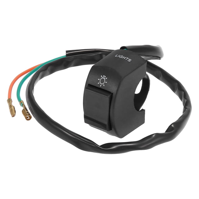 Unique Bargains Black 7/8' 22mm Motorcycle Handlebar Toggle Switch Headlight Switch with On Off Push Button