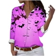 thumbnail image 1 of Chemises pour Femmes, Blouses pour Femmes, Chemise Décontractée Imprimée d'Halloween pour Femmes à Boutons Manches Longues Col Rabattu Blouse, 1 of 6