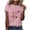Hot Pink, variant on Plebaso Women's T-Shirts Crew Neck Heart Printed Tees Casual Short Sleeve Graphic Tee Tops for Women