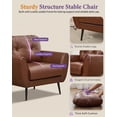 thumbnail image 2 of LAZZO Tufted Leather Accent Chair, Mid-Century Modern Upholstered Armchair for Living Room and Bedroom, Brown, 2 of 7