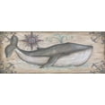 thumbnail image 3 of Gango Home Decor Retro Whale Nautical Coastal Wall Art; Two Gray 18x6in Unframed Paper Prints, 3 of 6