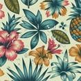 thumbnail image 5 of JRXY Pineapple Tropical Palm Leaves and Flowers Outdoor Shower Curtain Multiple Sizes White, 5 of 7