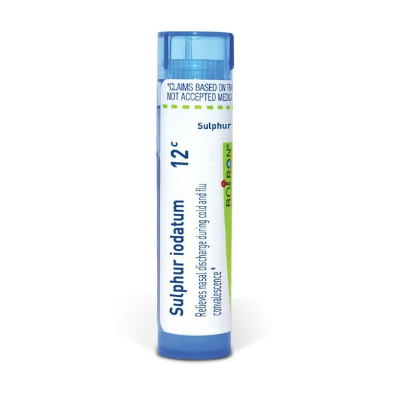 Boiron Sulphur Iodatum 12C, Homeopathic Medicine for Nasal Discharge During Cold And Flu Convalescence, 80 Pellets