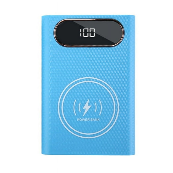 Wireless DIY Shell 21700 Battery Storage Box Quick Charge 22.5W Detachable Power Bank Case Without Battery Blue