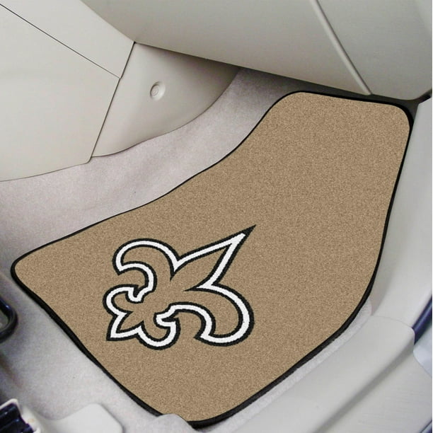 New Orleans Saints 2pc Carpeted Car Mats 17"x27"