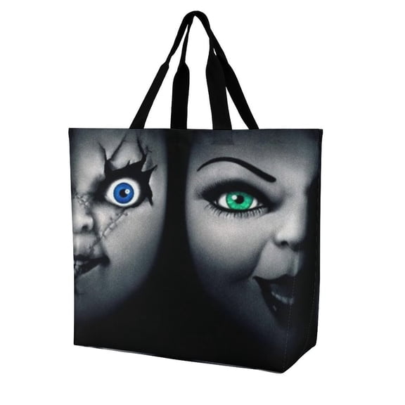 Bride of Chucky Women Tote Bags Lightweight One Shoulder Shopping Bag Reusable Grocery Shoulder Bag