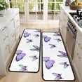 thumbnail image 4 of Kitchen Rugs Sets Of 2,Purple Flower Butterfly Pattern Anti Fatigue Kitchen Mat Rugs Non Slip Washable,Decorative Kitchen Floor Mats for Kitchen,Sink,Laundry,17"x47"+17"x47", 4 of 5