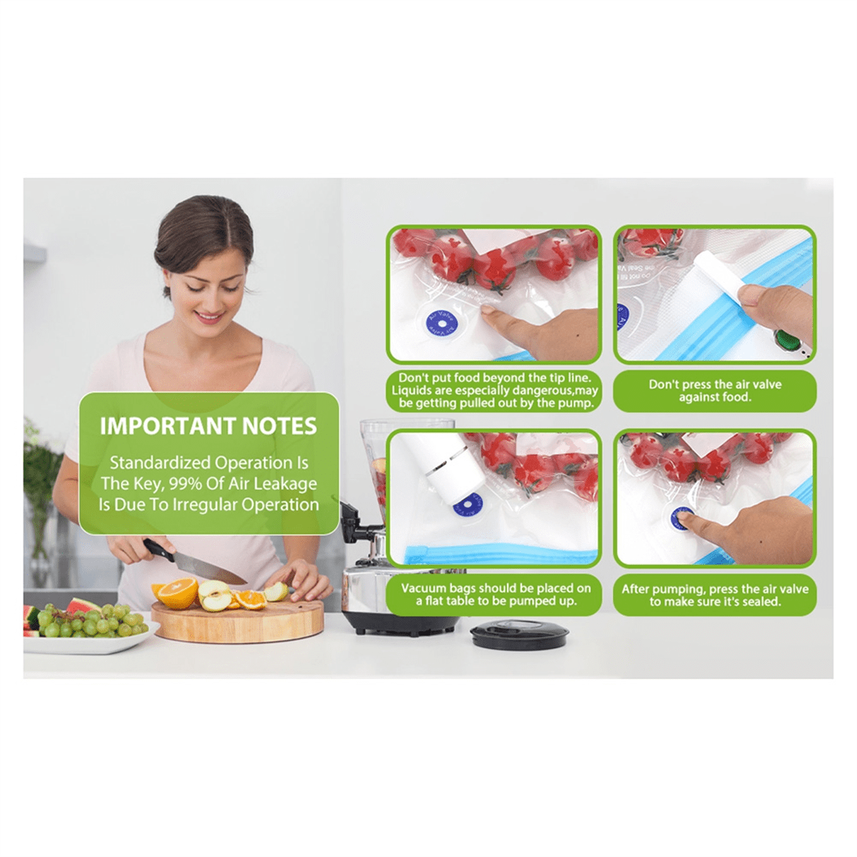 Vacuum Sealer for Food - Cordless Handheld Food Vacuum Saver with 10 Pcs Sealer Bags, for Food Preservati
