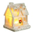 thumbnail image 3 of 2025 Christmas Mini Snow House LED Lighted Village Cottage with Tiny Figurines - Resin Winter Scene Desktop Decoration for Xmas Tree Tabletop Holiday Decor White Glowing Collectible Buildings, 3 of 5