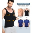 thumbnail image 3 of 2 Packs Compression Shirt Men Slimming Undershirt Body Shaper Vest, Gynecomastia Compression Tank Top, Shapewear Tummy Control, 3 of 6