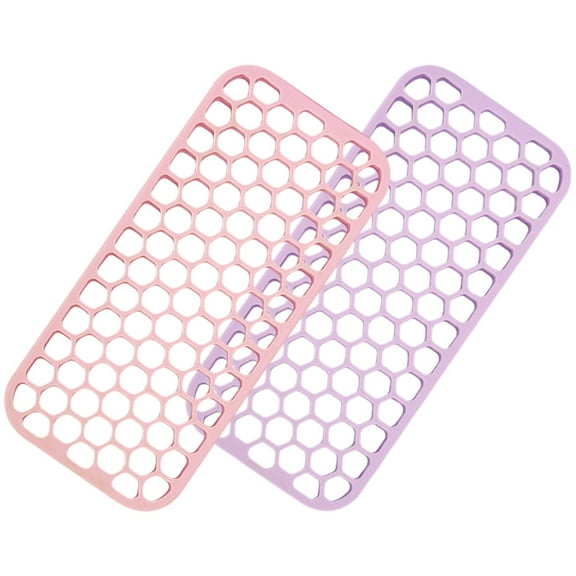 WHAMVOX Heat Resistant Silicone Mat for Flat Iron and Curling Wand Holder Assorted Color 2Pcs
