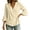 Beige, variant on Gytharion Women's Plus Size Wrap Front Blouses V Neck Three Quarter Flare Sleeve Loose Solid Color Tunic Tops Asymmetrical Hem Versatile Casual Shirts