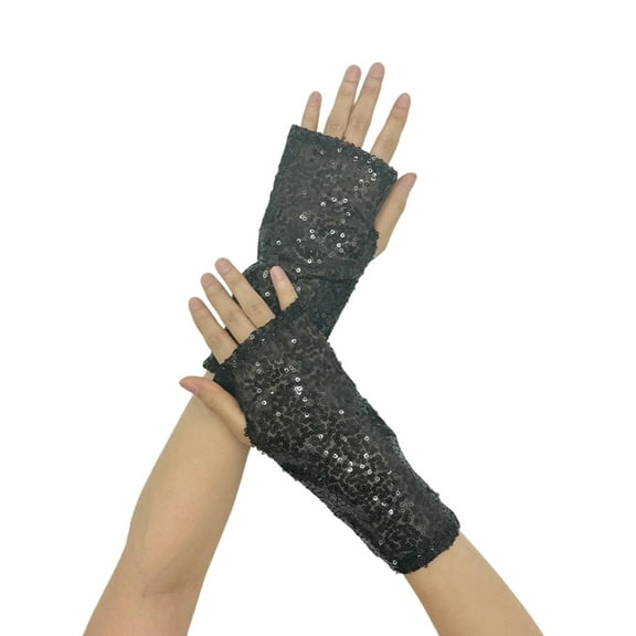 Shining Sequined Gloves Fashion Fingerless Gloves for Stage Performances Suitable For Performers And Party Enthusiasts