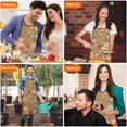 thumbnail image 6 of Fall Pumpkins Leaves Pattern Apron-Garden Aprons for Women with Pockets-Cotton Linen Waterproof Kitchen Cooking Gardening Aprons Adjustable for Kitchen,Cooking,BBQ and Salon 33"x27", 6 of 7