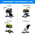 thumbnail image 5 of Folding Shopping Cart with 2 Storage Crates, Multi Use Two Tier Collapsible Cart with 360° Rolling Swivel Wheels Heavy Duty Utility Cart Folding Trolley for Shopping, Picnic and Office, 5 of 10