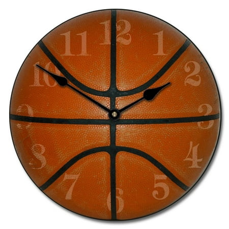 Basketball Wall Clock, Available in 8 sizes, Most Sizes Ship 2 - 3 days, Whisper