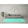 thumbnail image 3 of Ahgly Company Machine Washable Indoor Rectangle Solid Turquoise Blue Modern Area Rugs, 8' x 12', 3 of 4