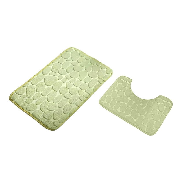 Bathroom Rug Set Of Foam Bath Mat Toilet Mat Soft Absorbent Thick Rug Non-Slip Backing Universal Machine Washable