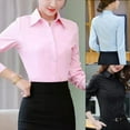 thumbnail image 5 of Long Sleeve Blouse Women Shirt Office Lady Business Button Up Solid Work Tops, 5 of 10