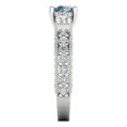 thumbnail image 3 of Three-Stone Engagement Ring for Women - 2.33ct Blue Moissanite in 14K White Gold Promise Ring, 3 of 6