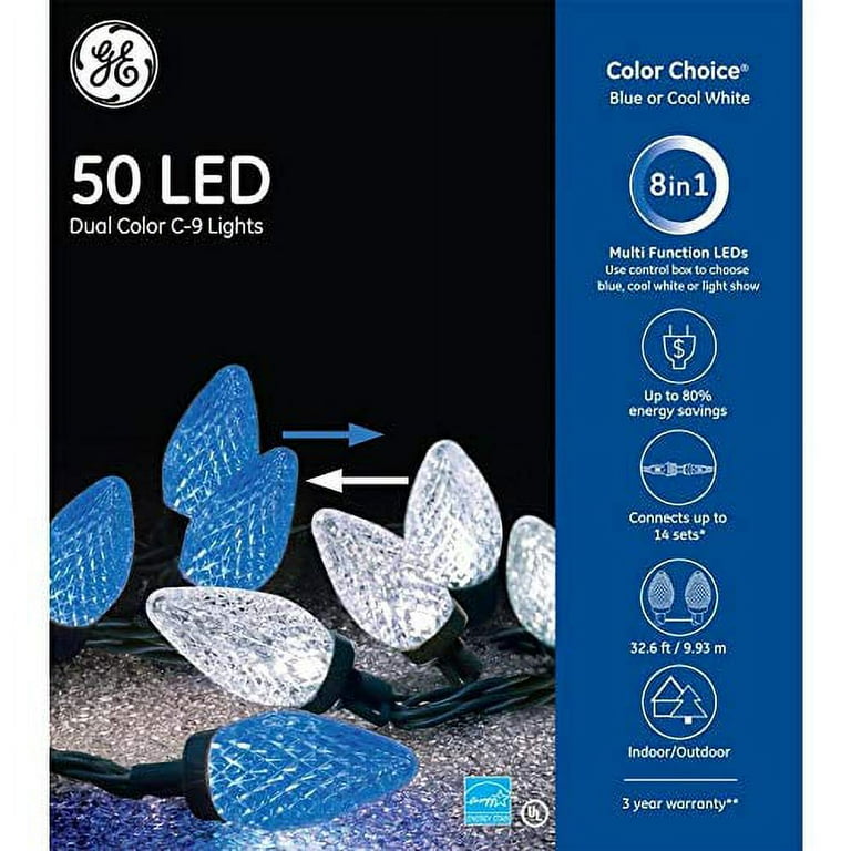 GE Color Choice 50-Count 32.6-ft Multi-function Color Changing LED Plug-In Christmas String Lights GE Color Choice 50-Count 32.6-ft Multi-function Color Changing LED Plug-In Christmas String Lights