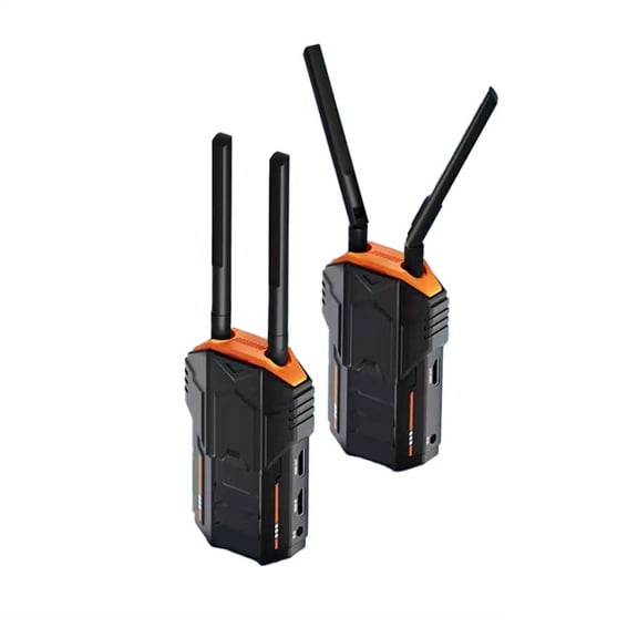 200M Wireless Video Transmitter Receiver with Battery Wireless -Compatible Extender Kit for Camera Monitor Projector
