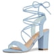 thumbnail image 1 of Sandalias de Tacón Alto Allegra K con cordones Talón Abierto Azul 37.5, 1 of 6