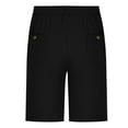 thumbnail image 3 of DPTALR George Men's Cotton Linen Shorts,Casual Inseam with Drawstring,Stretch Summer Beach Wear,Black,Big and Tall Men XXXL, 3 of 8