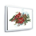 thumbnail image 3 of Designart 'Christmas Red Cardinal Bird and Poinsettia' Traditional Framed Canvas Wall Art Print, 3 of 5